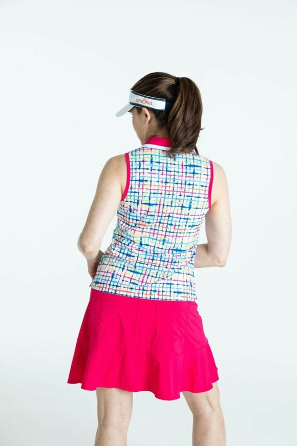 New Kinona Shape Shifter Sleeveless Golf Top - Blurred Lines Size XS