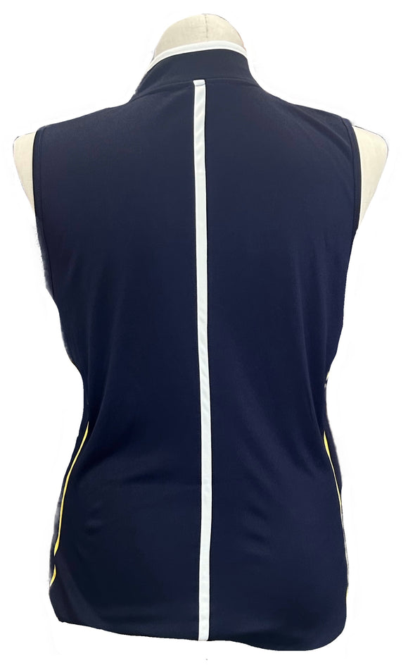 New PGA Tour Navy And Yellow Sleeveless Golf Polo Size XL MSP$55