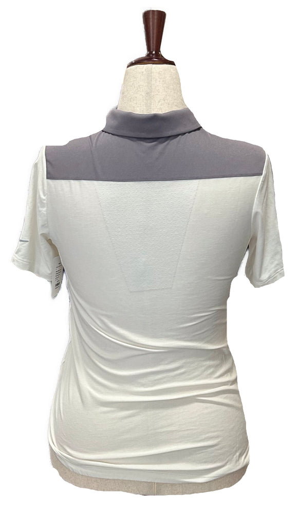 Nike White & Gray Colorblock Women's Short Sleeve Top w/Logo Size S