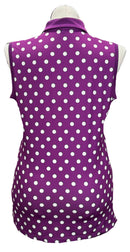 Nike Purple & White Dotted Women's Sleeveless Golf Top Size XL-2