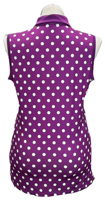 Nike Purple & White Dotted Women's Sleeveless Golf Top Size XL - 0