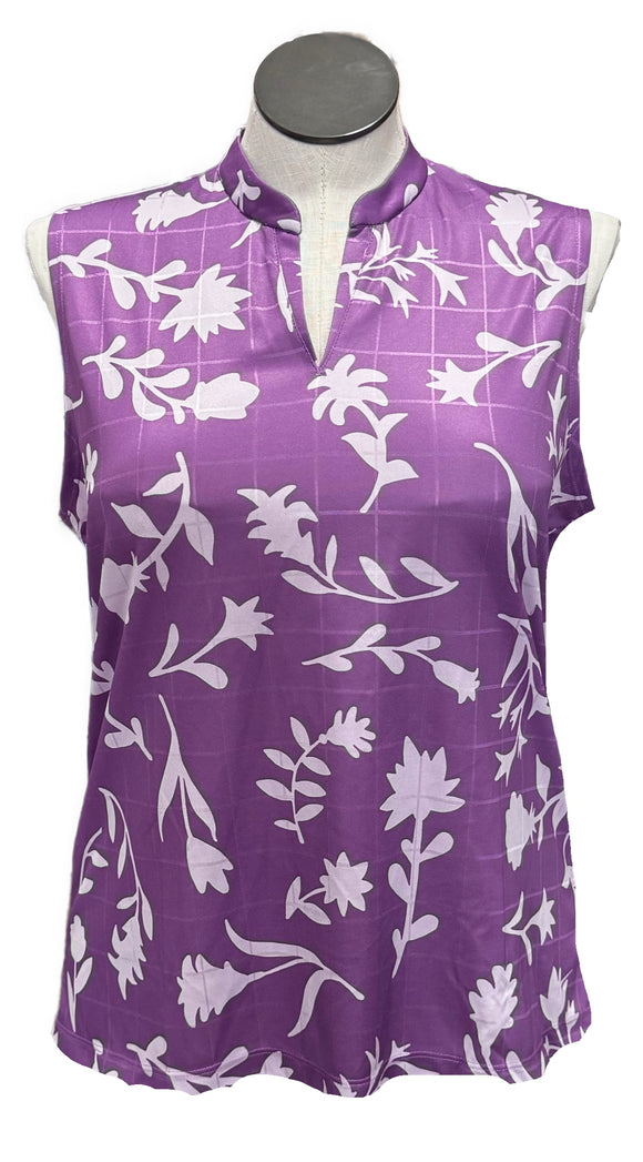 Nike Purple Floral Print Women's Sleeveless Golf Top Size XL