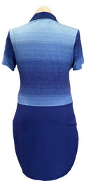 Adidas V-neck Short Sleeve Blue Gradient Golf Dress Size XL-2