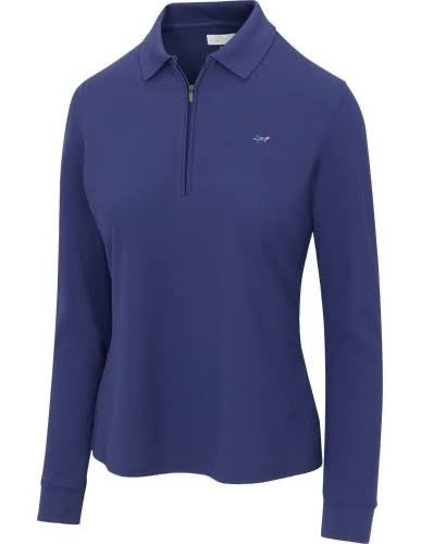 Greg Norman Women's Navy Zip Longsleeve Golf Polo Size XXL