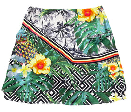 Lucky in Love Green & Yellow Tropical Print Women’s Golf Skort Size M