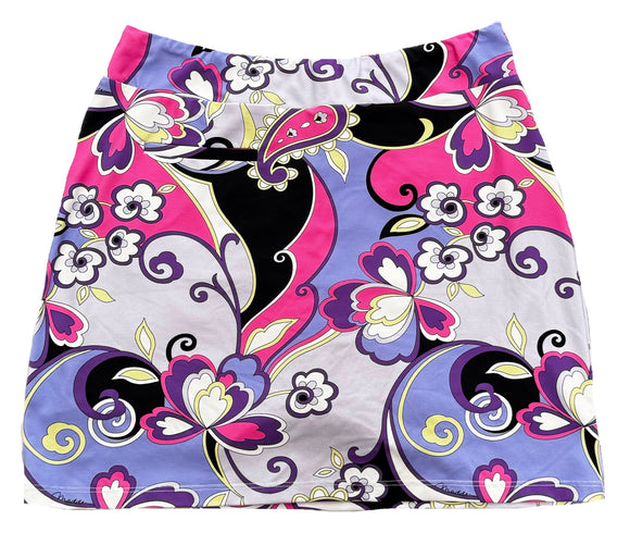 Melly M Purple & Pink Paisley Print Women’s Golf Skort Size M MSP$155