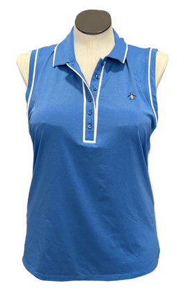 Original Penguin Women's Blue Sleeveless Golf Polo Size XL