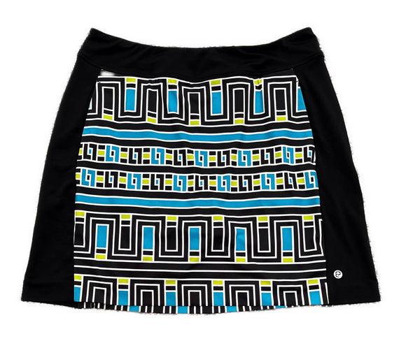 EP Sport Black, Lime & Blue Geo Print Golf Skort Size S
