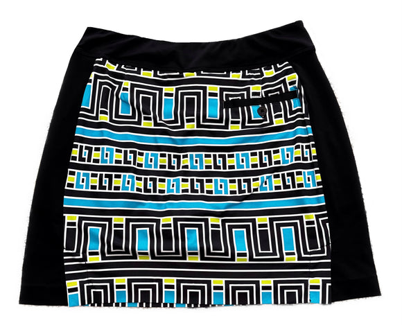 EP Sport Black, Lime & Blue Geo Print Golf Skort Size S