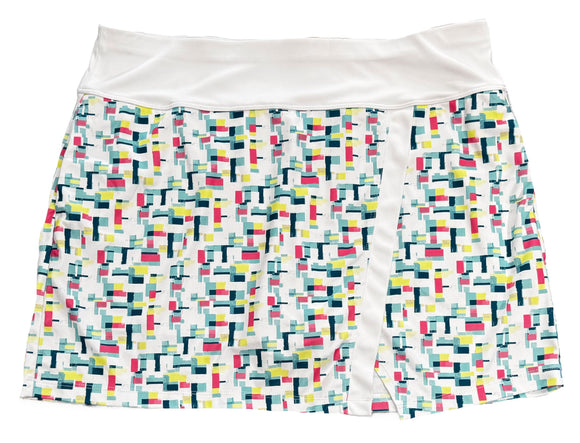 PGA Tour White & Teal Patterned Women's Golf Wrap Skort Size XL