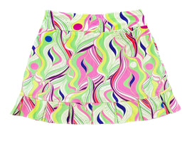 Tzu Tzu Samba Golf Skort Neon Green Print Size XS MSP$150 - 0