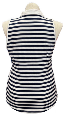 Jofit Navy & White Striped Women's Sleeveless Golf Top Size XL - 0