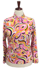 Ibkul Pink, Yellow & Black Emma Patterned Women's Golf Pullover Size S-1