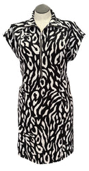 Zenergy Black & White Animal Print Women's Short Sleeve Golf Dress Size L-1