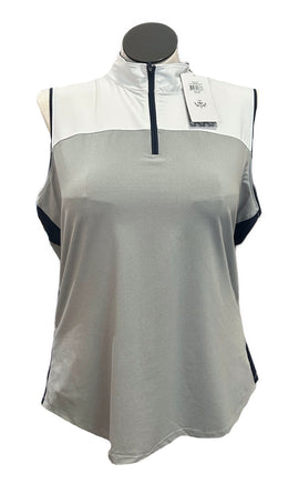 New Lady Hagen Gray Color Block Sleeveless Golf Polo Size XXL