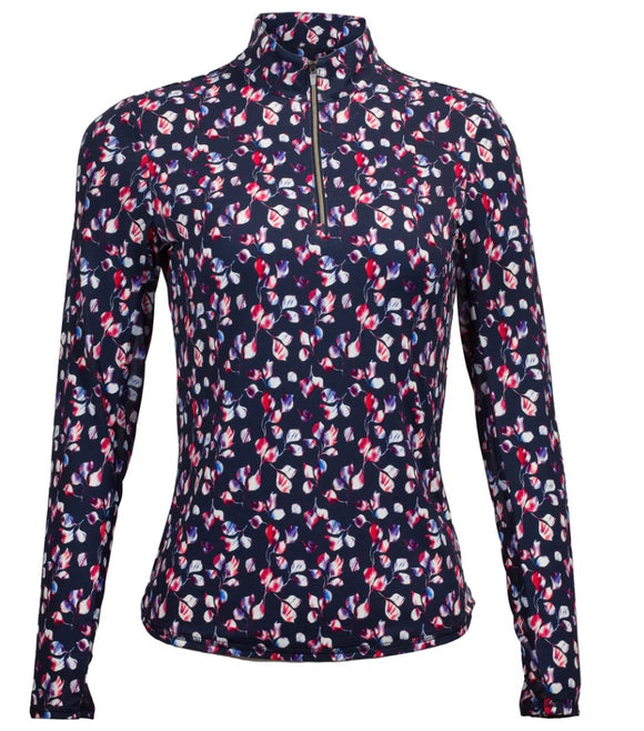 New Adair Navy, Red & Purple Print Women's Golf Pullover Size M MSP$98