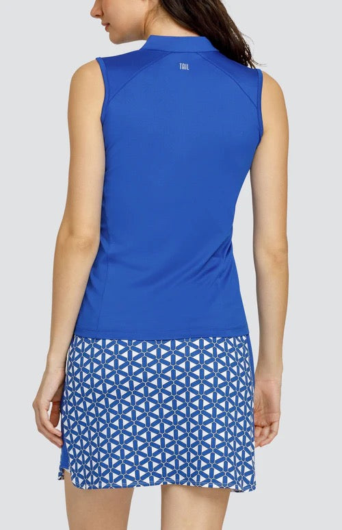 New Tail Activewear Women's Novelia Sleeveless Golf Top - Capri Blue MSP$95