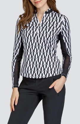 New Tail Women's Adalane Long Sleeve Golf Top - Magnetic Geo MSP$100