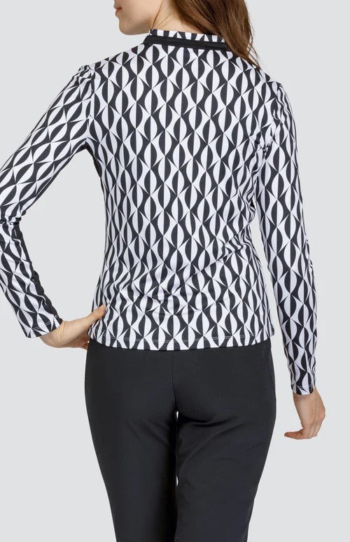 New Tail Women's Adalane Long Sleeve Golf Top - Magnetic Geo MSP$100