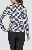 New Tail Women's Adalane Long Sleeve Golf Top - Magnetic Geo MSP$100-2