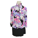 Melly M Purple & Pink Paisley Print Women’s Golf Pullover Size M MSP$148-2