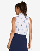 Bad Birdie Women's Deserted Print Sleeveless Golf Polo Size L MSP$78-2