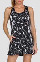 New Tail Activewear Kalindi 32' Tennis Dress - Cascade Geo Onyx MSP$87-1