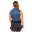 New 2Putt Women's Blue Floral Sleeveless Golf Polo-3