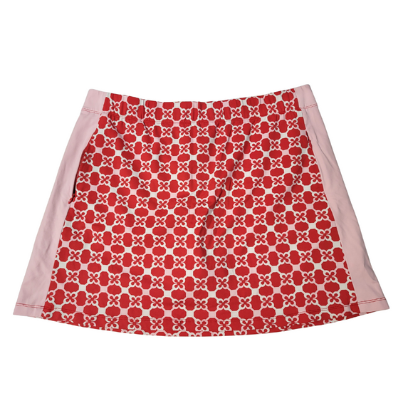 J McLaughin Red & Pink Print Essex Golf Skort Size L MSP$168