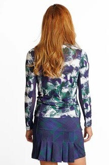 New Amy Sport Katelyn Dark Watch Abstract Long Sleeve Golf Top MSP$144 - 0