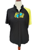 Jamie Sadock Women's Black & Yellow Short Sleeve Golf Top-1
