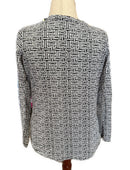 Ibkul Women's Black Greek Key Print Longsleeve Crew Sun Shirt Size L MSP$90-3