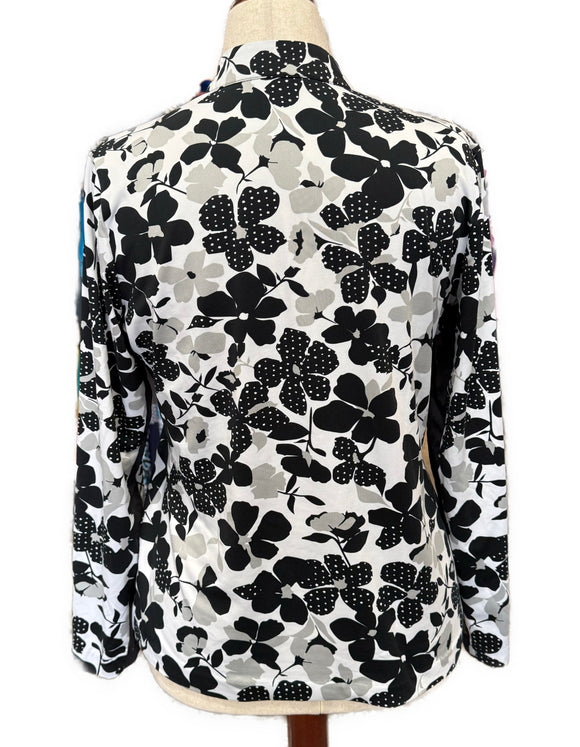Tail Women's Black & White Floral Longsleeve Golf Sun Shirt Size L MSP$100