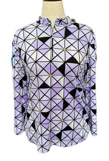 Jamie Sadock Women's Purple & Black Long Sleeve Golf Top Size L MSP$99