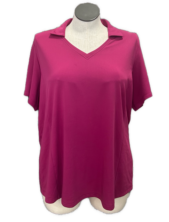 Lady Hagen Cranberry Short Sleeve Golf Polo Size 2X