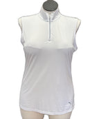 Puma Women's White Sleeveless Zip Mock Golf Polo Size XL MSP$50-1