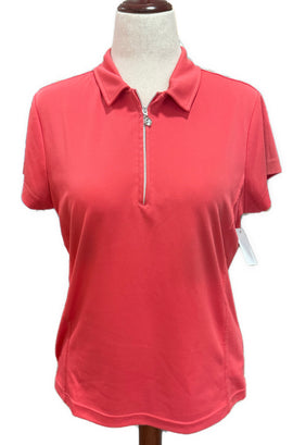 Daily Sports Coral Textured Short Sleeve Golf Polo Size XL