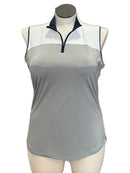 Lady Hagen 1/4 Zip Mock Neck Colorblock Sleeveless Golf Top MSP$40-3