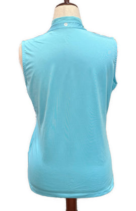 EP NY Women's Aqua Sleeveless Golf Polo w/ Logo Size L MSP$88 - 0