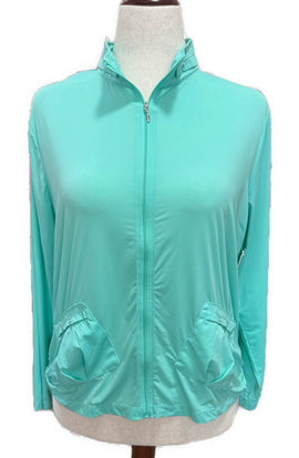 Jamie Sadock Women's Mint Sunsense Full-Zip Golf Top Size M