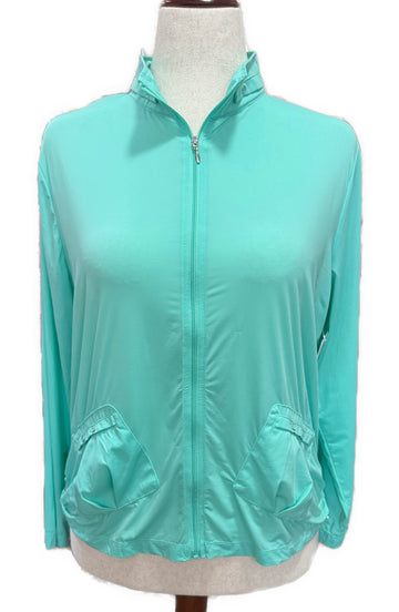 Jamie Sadock Women's Mint Sunsense Full-Zip Golf Top Size M