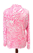 Tail White Label Bright Pink Zebra Print Golf Pullover Size XL-2