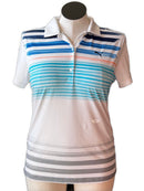 Women's Puma Brushstroke Horizontal Striped Polo Size L MSP$50-1
