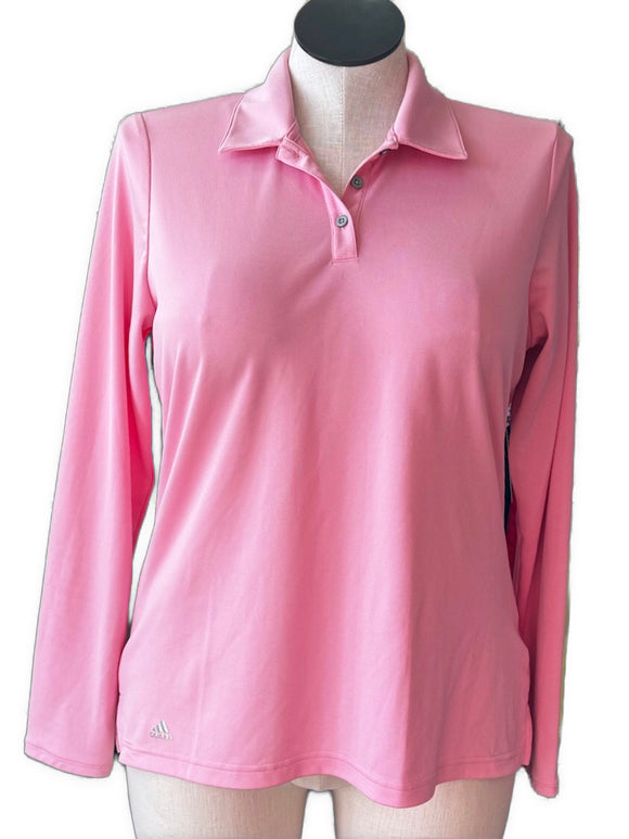 Adidas Pink Women's Long Sleeve Golf Polo Size XL MSP$55