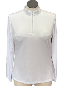 Tail Activewear White Long Sleeve Zip Mock Golf Top Size XL MSP$80