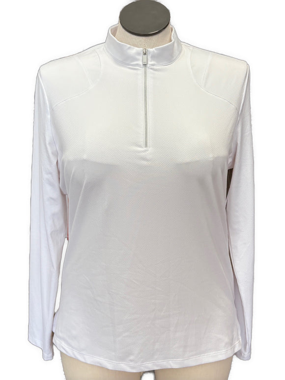 Tail Activewear White Long Sleeve Zip Mock Golf Top Size XL MSP$80