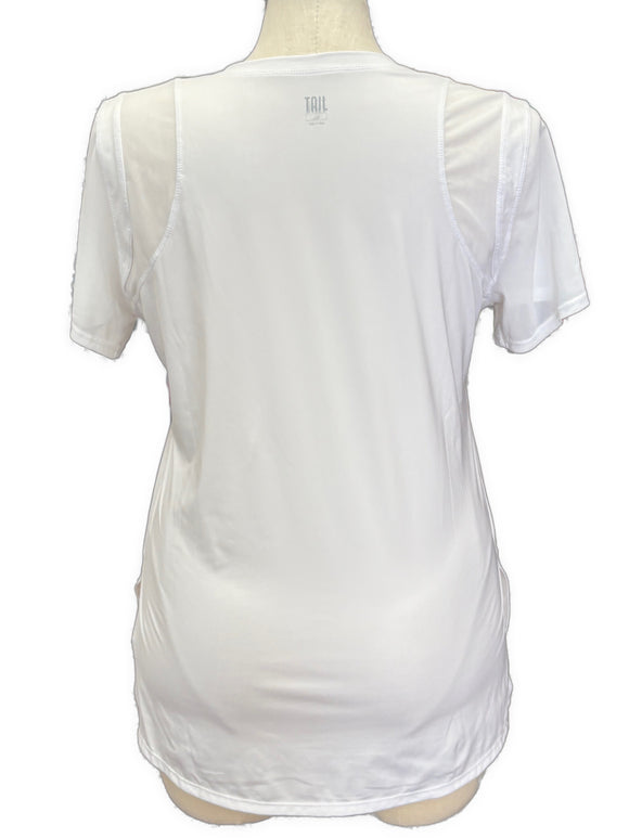 Tail Activewear White Short Sleeve Active Top Size XL MSP$70