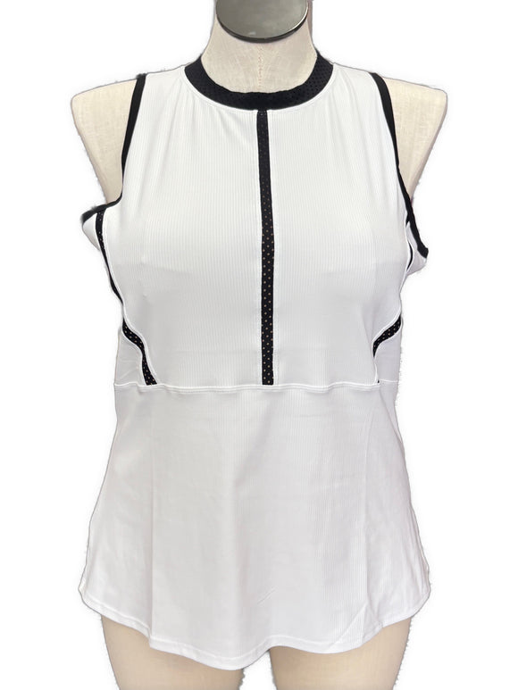 New Tail Activewear White Peplum Racerback Tank Size XL MSP$70
