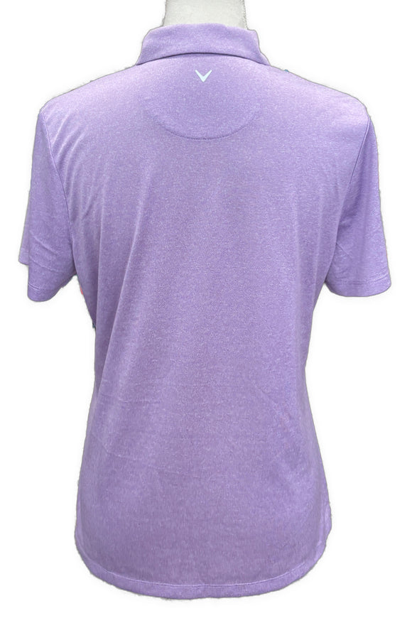 Callaway Purple Heathered Women's Short Sleeve Golf Top Size L