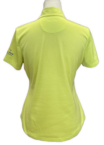 Greg Norman Women's Yellow Short Sleeve Top w/Navy Accents & Logo Size M - 0
